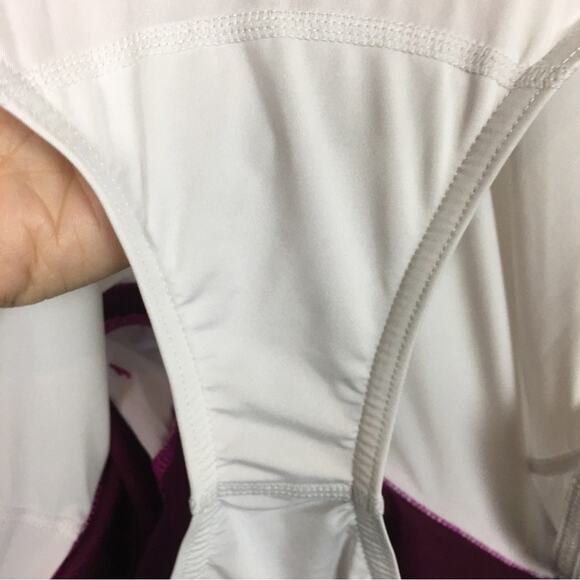 Athleta Maroon Pink White Athletic Shorts with Liner Medium - Picture 4 of 6